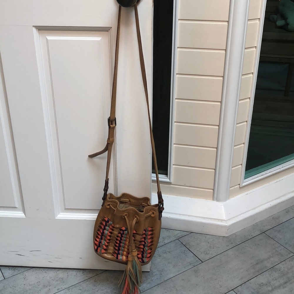 Colorful leather cross body bag